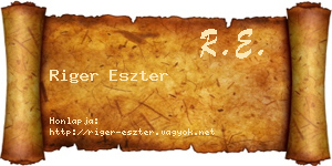 Riger Eszter névjegykártya